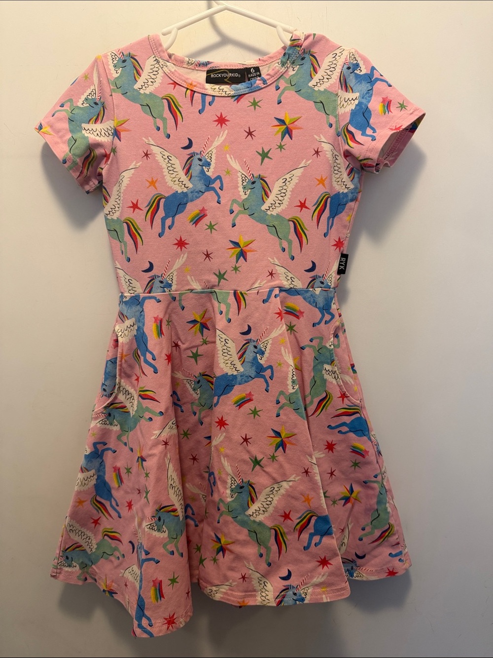 Rock Your Kid Gorgeous Unicorn 🦄 Print Pink Kids Dress